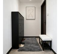 WUXXIANG Alfombra Salón 40 x 55 cm Muy Suave, Lavable, Fluffy, Elegante, Antideslizante, Fácil de Limpiar, Moderno Súper Suave Alfombra para Salón, Dormitorio, Pasillo, Gris