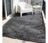 WUXXIANG Alfombras de Habitacion 108 x 90 cm Muy Suave, Lavable, Fluffy, Elegante, Antideslizante, Fácil de Limpiar, Moderno Pelo Largo Alfombra para Salón, Dormitorio, Pasillo, Gris