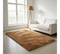 WUXXIANG Alfombras de Habitacion 120 x 45 cm Muy Suave, Lavable, Fluffy, Elegante, Antideslizante, Fácil de Limpiar, Moderno Pelo Largo Alfombra para Salón, Dormitorio, Pasillo, Marrón