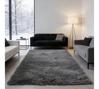 WUXXIANG Alfombras de Habitacion 280 x 130 cm Muy Suave, Lavable, Fluffy, Elegante, Antideslizante, Fácil de Limpiar, Moderno Alfombras Salon para Salón, Dormitorio, Pasillo, Gris
