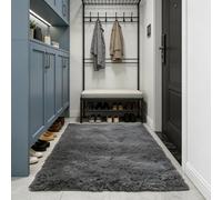 WUXXIANG Alfombras de Habitacion 280 x 180 cm Muy Suave, Lavable, Fluffy, Elegante, Antideslizante, Fácil de Limpiar, Moderno Pelusa Alfombras para Salón, Dormitorio, Pasillo, Gris