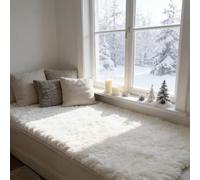 WUXXIANG Alfombras de Habitacion 65 x 140 cm Muy Suave, Lavable, Fluffy, Elegante, Antideslizante, Fácil de Limpiar, Moderno Súper Suave Alfombra para Salón, Dormitorio, Pasillo, Blanco