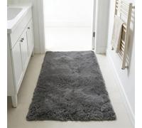 WUXXIANG Alfombras de Habitacion 70 x 140 cm Muy Suave, Lavable, Fluffy, Elegante, Antideslizante, Fácil de Limpiar, Moderno Súper Suave Alfombra para Salón, Dormitorio, Pasillo, Gris