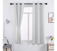 WUXXIANG Cortina Habitacion Opaca Termica 80 x 120 cm Conserva Intimidad y Temperatura, Fuerte y Suave Ventana Cortinas, con Corbatas, para Dormitorio Juvenil, Blanco