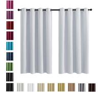 WUXXIANG Cortinas Dormitorio Cortas 2 Piezas 150 x 160 cm Poliéster Resistente,Protección UV y Sol, Cortinas Opacas de Salon con Aislamientotérmico, con Corbatas, para Dormitorio Juvenil, Blanco