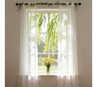 WUXXIANG Cortinas Modernas 246 x 60 cm Translucidas, Muy Finitas, Entra La Luz, Cortinas de Voile con Ojales para Salon Dormitorio Cocina Comedor Cocina Balcón, Blanco