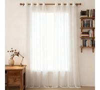 WUXXIANG Cortinas Modernas 60 x 62 cm Translucidas, Muy Finitas, Entra La Luz, Cortina Semiopaca con Ojales para Salon Dormitorio Cocina Comedor Cocina Balcón, Blanco