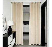 WUXXIANG Cortinas Opacas 260 x 250 cm Modernas, Elegante, Suave, Termica Aislantes, Ruido Reducción, con Ojales, Anti Luz, Fuerte Cortina Dormitorio para Salon, Habitacion, Comedor, Beige