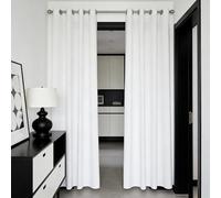 WUXXIANG Cortinas Opacas 90 x 150 cm Modernas, Elegante, Suave, Termica Aislantes, Ruido Reducción, con Ojales, Anti Luz, Fuerte Cortina Dormitorio para Salon, Habitacion, Comedor, Blanco