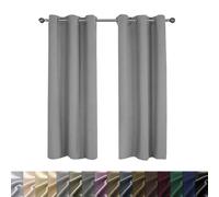 WUXXIANG Cortinas Opacas con Ojales 80 x 170 cm Opacas, Térmicas, Protección contra El Frío, Cortinas Dormitorio Visillos para Ventanas, 2 Unidades, para Dormitorio Juvenil, Gris Claro