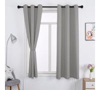 WUXXIANG Cortinas Opacas Termicas 2 Piezas 100 x 150 cm Poliéster Resistente,Protección UV y Sol, Cortinas Opacas Térmicas Aislantes, 2 Unidades, para Dormitorio Juvenil, Gris Claro