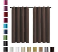 WUXXIANG Cortinas Opacas Termicas 2 Piezas 180 x 230 cm Poliéster Resistente,Protección UV y Sol, Cortinas Blackout Cortinas Salon Modernas, con Corbatas, para Habitacion Salon, Marrón