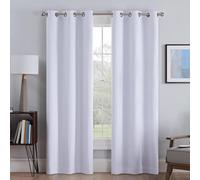 WUXXIANG Cortinas Opacas Termicas 2 Piezas 60 x 190 cm Poliéster Resistente,Protección UV y Sol, Cortinas Aislantes Térmicas con Ojales, 2 Unidades, para Habitacion Salon, Blanco