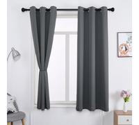 WUXXIANG Cortinas Opacas Termicas 2 Piezas 80 x 100 cm Opacas, Térmicas, Protección contra El Frío, Cortinas Opacas para Dormitorio, 2 Unidades, para Habitacion Salon, Gris Oscuro