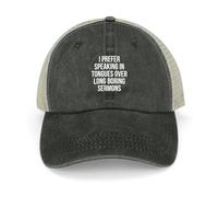 WUYIJGCS Clásico Prefiero hablar en lenguas a sermones largos y aburridos Sombrero de fiesta de cosplay Protector solar Sombrero de anime Playa para mujeres Esencial para hombres para el verano