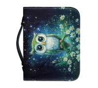 WUYOJUXA Funda para la Biblia con diseño de búho nocturno de galaxia y búho, con asa, bolsa organizadora de transporte, bolsa de iglesia para mujeres y niñas, talla 2XL