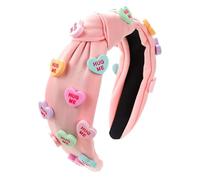 Wuyooprt Diademas de nudo ancho | Diadema de spa anudada para el día de San Valentín, diadema de lavado facial - Envolturas para el pelo de corazón de amor, diadema de maquillaje suave para