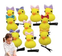 Wuyooprt Little Yellow Duck Hairpin - Juego de horquillas de felpa de animal - Horquillas de pelo de pato amarillo, divertidas pinzas de pelo de animales para niños y mujeres, tocado de Pascua