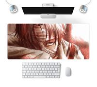 Wuyouni Alfombrilla de ratón Attack on XXL Multifunción Gaming Titan, 800 x 300 mm, impermeable, base antideslizante, superficie lisa, diseño elegante para teclado y ratón, 3 mm de grosor, Levi
