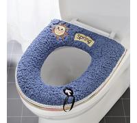 Wuyue Hua 2 Cojines para Asiento de Inodoro, Suaves y Cálidos, Lavables, Almohadillas para Asiento de Inodoro en Beige y Gris