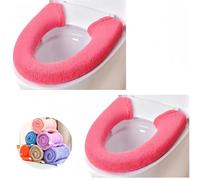 Wuyue Hua 2 fundas de asiento de inodoro suaves para baño más gruesas con asa, funda para tapa de inodoro, cojín suave, más grueso, elástico, lavable