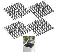 Wuyue Hua 4 fundas protectoras para macetas de animales de 30 cm, rejilla para macetas con corte central para flores, protectores de tierra para plantas (negro)
