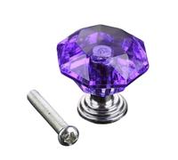 WUYXTO 10 Uds. Perilla de puerta armario cristal 24mm cajón tirador muebles transparentes Mini perillas y manijas Para Armarios De Muebles(Purple Knob)