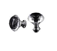 WUYXTO 6 uds 30mm perillas de cristal coloridas manijas gabinete tiradores cajón armario Hardware manija muebles Para Armarios De Muebles(White)
