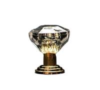 WUYXTO 8Pcs Knob Diamond Cabine Home Decor Transparent Crystal Knobs Cupboard Drawer Pull Handle Door Para Armarios De Muebles(Gold)