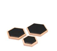 WUYXTO Bandeja Joyas 3 unids/Set de Madera en Forma de hexágono Bandeja de Almacenamiento de joyería Pendientes Pulsera Brazalete Anillo Bandeja de exhibición joyería mostrador escaparate(Black)