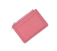 WUYXTO Cartera de Mujer Ultrafina Tarjetero de Cuero con Cremallera pequeña Cartera Dinero Bolsa Monedero Clip para Monedas(Red)