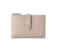 WUYXTO Cartera for Mujer, Tarjetero Plegable Corto, Bolsillo Multifuncional, Clip for Tarjetas de Visita, Clip clásico for Dinero con Cremallera para Monedas(Beige)