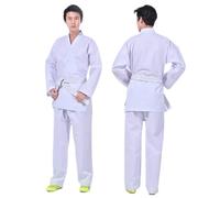 WUYXTO Kimono Jiu Jitsu Trajes de Judo, Traje de Karate, Jeet Kune Do, Traje de Taekwondo, Equipo de Karate Neutral for Adultos Uniforme Gi de Manga Larga para Hombres(140cm)