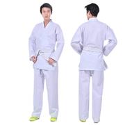 WUYXTO Kimono Jiu Jitsu Trajes de Judo, Traje de Karate, Traje Jeet Kune Do Taekwondo, Equipo de Karate Neutral for Adultos y niños, Uniforme Gi de Manga Larga, Accesorios de Judo para Hombres(180)