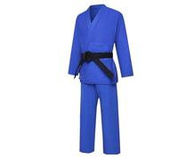 WUYXTO Kimono Jiu Jitsu Uniformes de Judo for competiciones de Adultos Uso Profesional de tecnología de Costura de algodón Puro Uniformes de Judo Gruesos para Hombres(Blue,XXL)