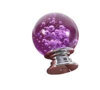 WUYXTO Manija de puerta con forma bola cristal, repuesto tiradores muebles, perillas cajón Metal for armario, accesorio Hardware for vestidor, 6 uds Para Armarios De Muebles(Purple)
