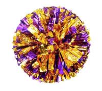 WUYXTO Pompones Animadora 10 Pompones de Animadora de 31 cm con Mango for Deportes de Equipo, for niñas, for animar a Sus Amigos y Familiares. para Dançar Desportos(Purple Gold)
