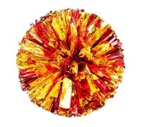WUYXTO Pompones Animadora 10 Pompones de Animadora de 31 cm con Mango for Deportes de Equipo, for niñas, for animar a Sus Amigos y Familiares. para Dançar Desportos(Red Gold)