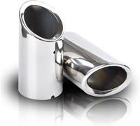 WuYyyyy Tubo Escape Coche para Audi A4 B8 Q5 A3 A1 2009-2016 Punta Silenciador Escape del Coche Tuberia Escape Silenciador Tubo.,C/2pcs Silver.
