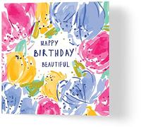 Wuzci Tarjeta de cumpleaños Happy Birthday Beautiful, 150 mm de largo x 150 mm de ancho