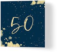 Wuzci Tarjeta de felicitación de 50 cumpleaños, multicolor, 150 x 150 mm