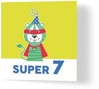Wuzci Tarjeta de felicitación de 7 cumpleaños