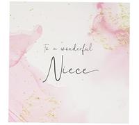 Wuzci Tarjeta de felicitación de cumpleaños de sobrina, multicolor, 150 x 150 mm