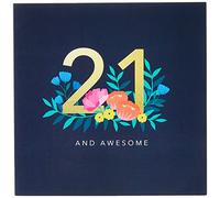 Wuzci Tarjeta de felicitación de cumpleaños número 21, multicolor, 150 x 150 mm