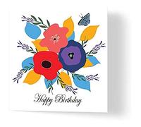Wuzci Tarjeta de felicitación floral de cumpleaños