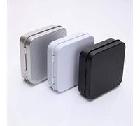 wuzhou 5 Piezas Mini contenedor de latas de Metal Cuadrado con bisagras abatible Almacenamiento Caja de Lata pequeño Kit Caja joyería Moneda Caramelo condón Organizador portátil Plata
