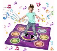 WuZhuangYuan Alfombra de Baile Musical electrónica actualizada con 6 Teclas Luminosas, 6 Modos de Juego, conexión Type-C o Pilas, música Desde el móvil, para niños de 3 a 12 años, cumpleaños
