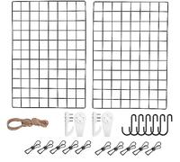 WUZILIN 2PCS Actualice el Estante de la Rejilla de la Pared, la Rejilla de Hierro DIY de la Foto, (45 * 65 cm) Negro…