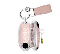 WUZUTU Carcasa de TPU para llave de coche Keyless Go compatible con Nissan 350Z Leaf Qashqai J11 Juke 2023 X-Trail Micra K13 Cube Qashqai con bordes de diamante B Rosa-2