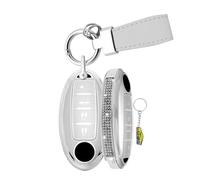 WUZUTU Carcasa de TPU para llave de coche Keyless Go compatible con Nissan 350Z Leaf Qashqai J11 Juke 2023 X-Trail Micra K13 Cube Qashqai con bordes de diamante B plata 2